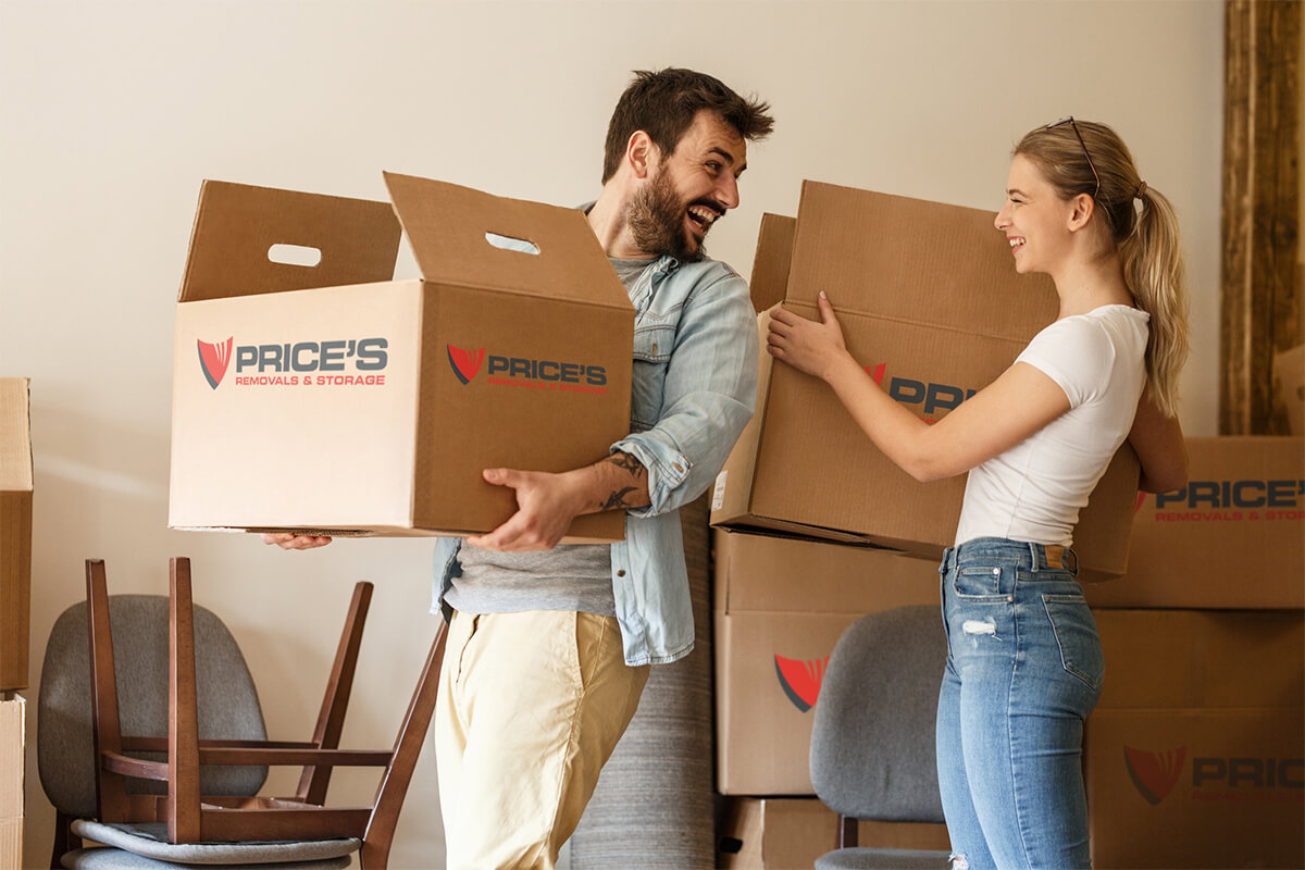 prices couple moving boxes